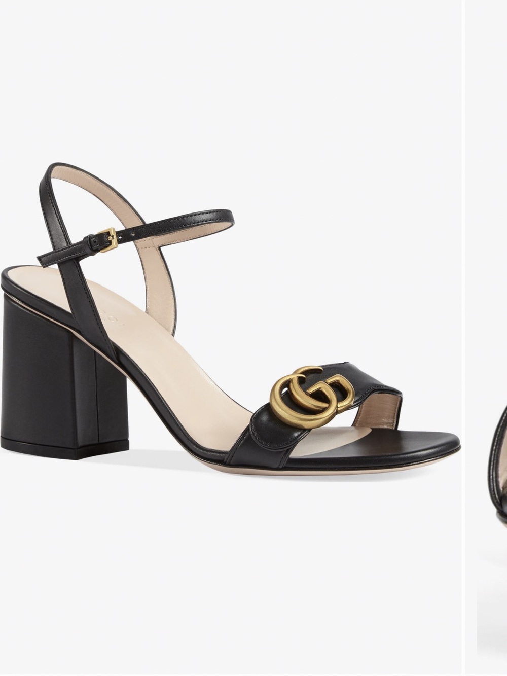 Gucci GG Quarter black Strap Sandal 40.5/10.5